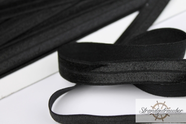 Elastisches Einfassband glänzend - schwarz